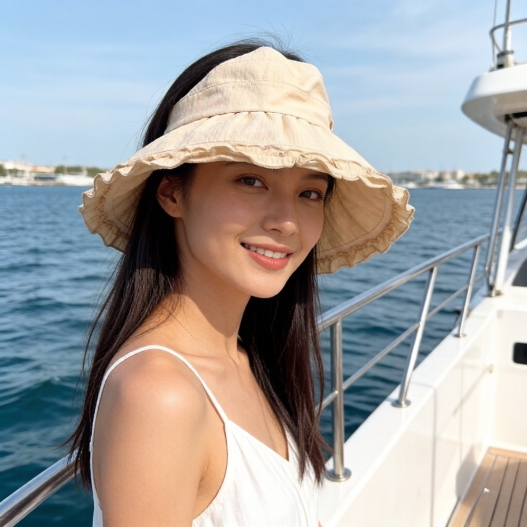 PChanel香奈儿空顶遮阳渔夫帽，简约百搭，头围57cm