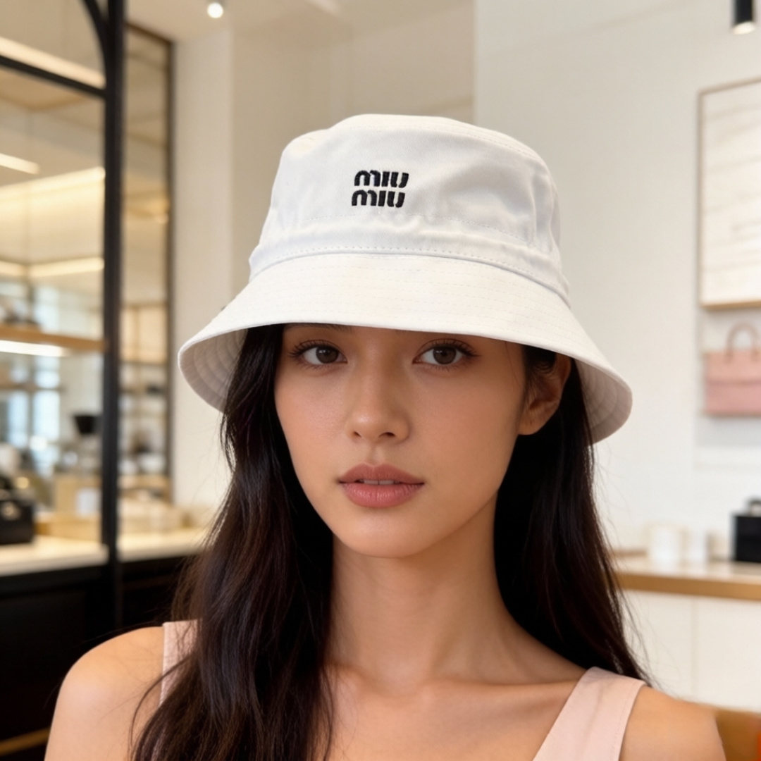 Miu Miu miumiu缪缪新款渔夫帽，帆布面， 新款，内标齐全，男女通用