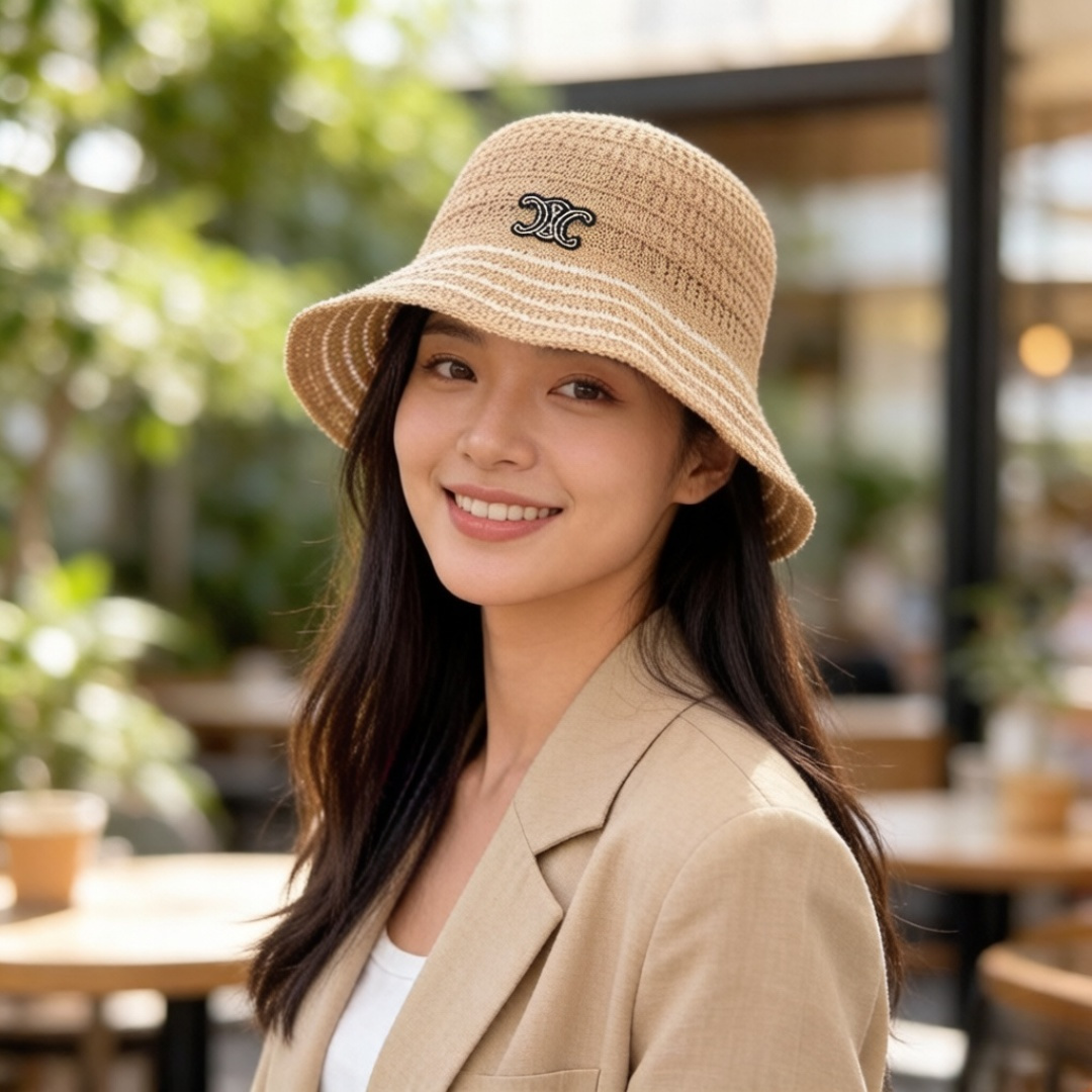 Celine Celine赛琳波浪边渔夫帽