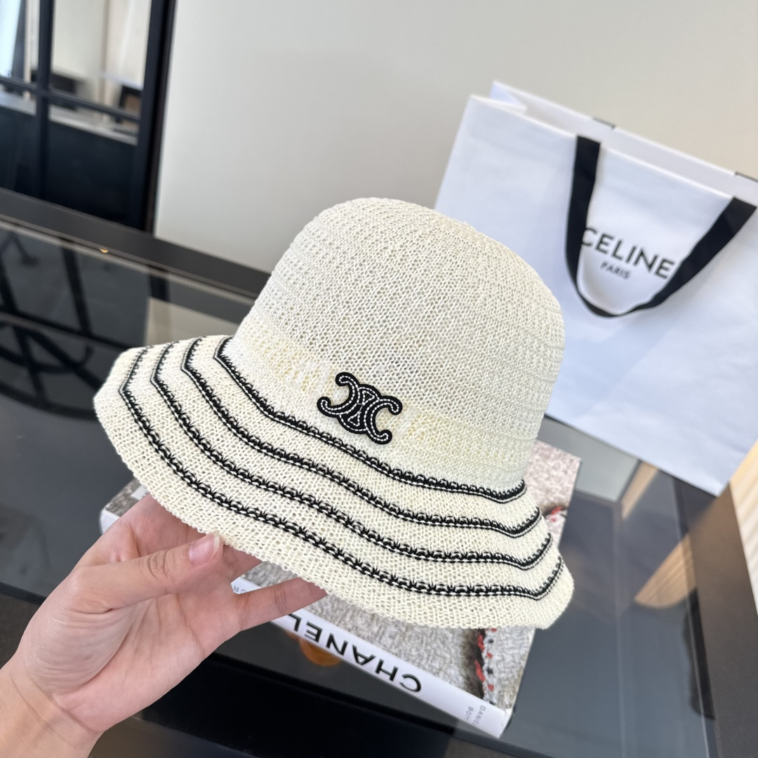 Celine Celine赛琳波浪边渔夫帽