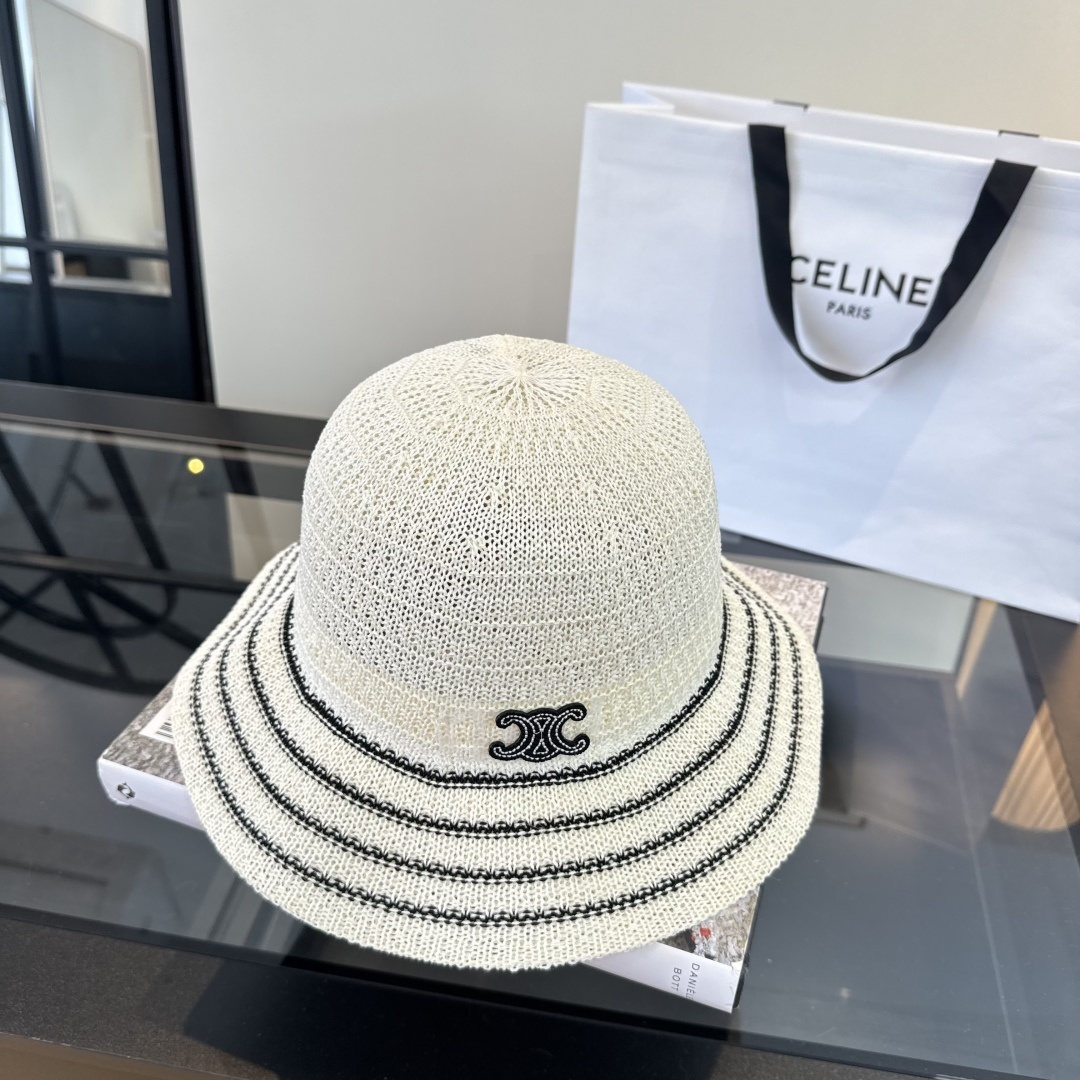Celine Celine赛琳波浪边渔夫帽