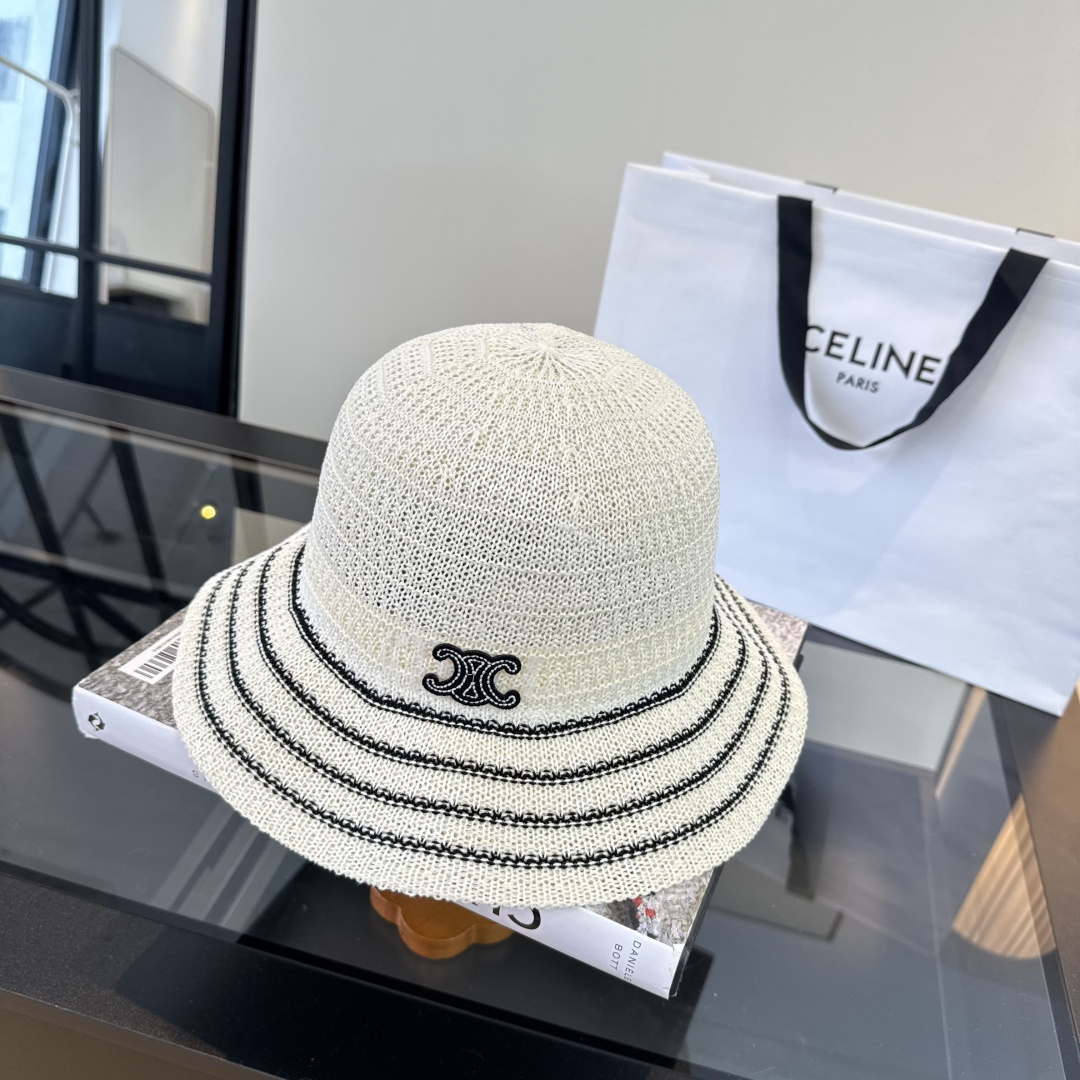 Celine Celine赛琳波浪边渔夫帽
