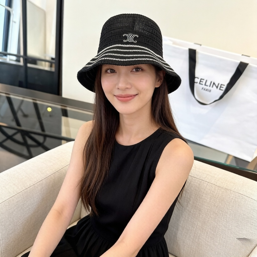 Celine Celine赛琳波浪边渔夫帽
