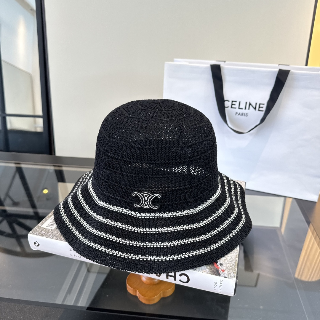 Celine Celine赛琳波浪边渔夫帽