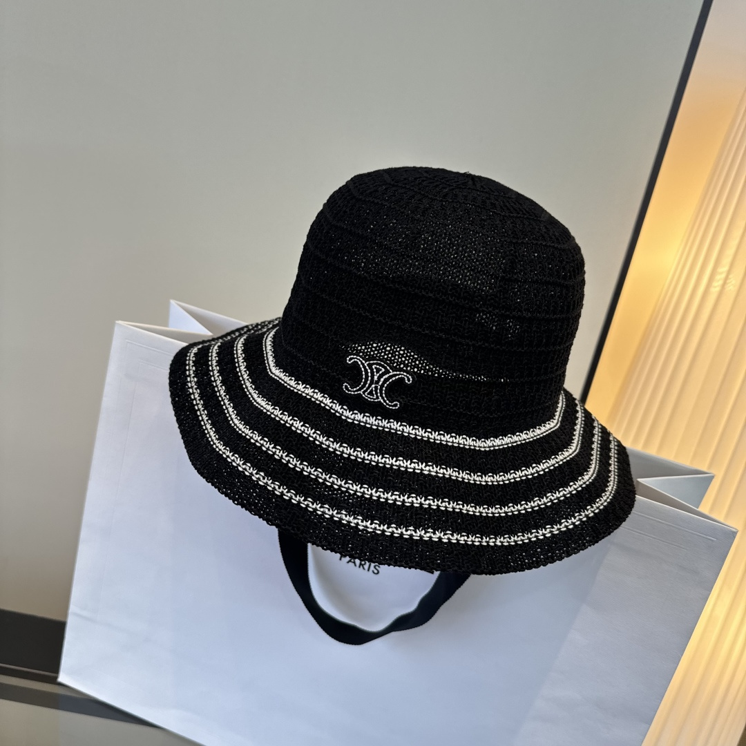 Celine Celine赛琳波浪边渔夫帽