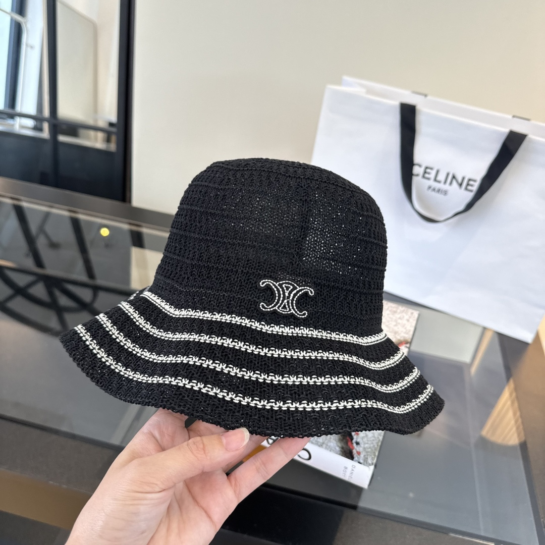 Celine Celine赛琳波浪边渔夫帽