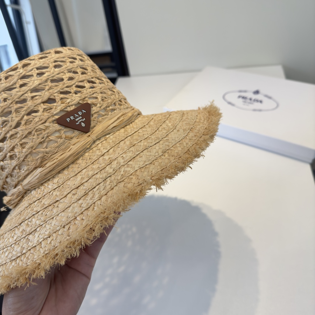 Prada 普拉达PRADA拉菲草帽，头围57cm