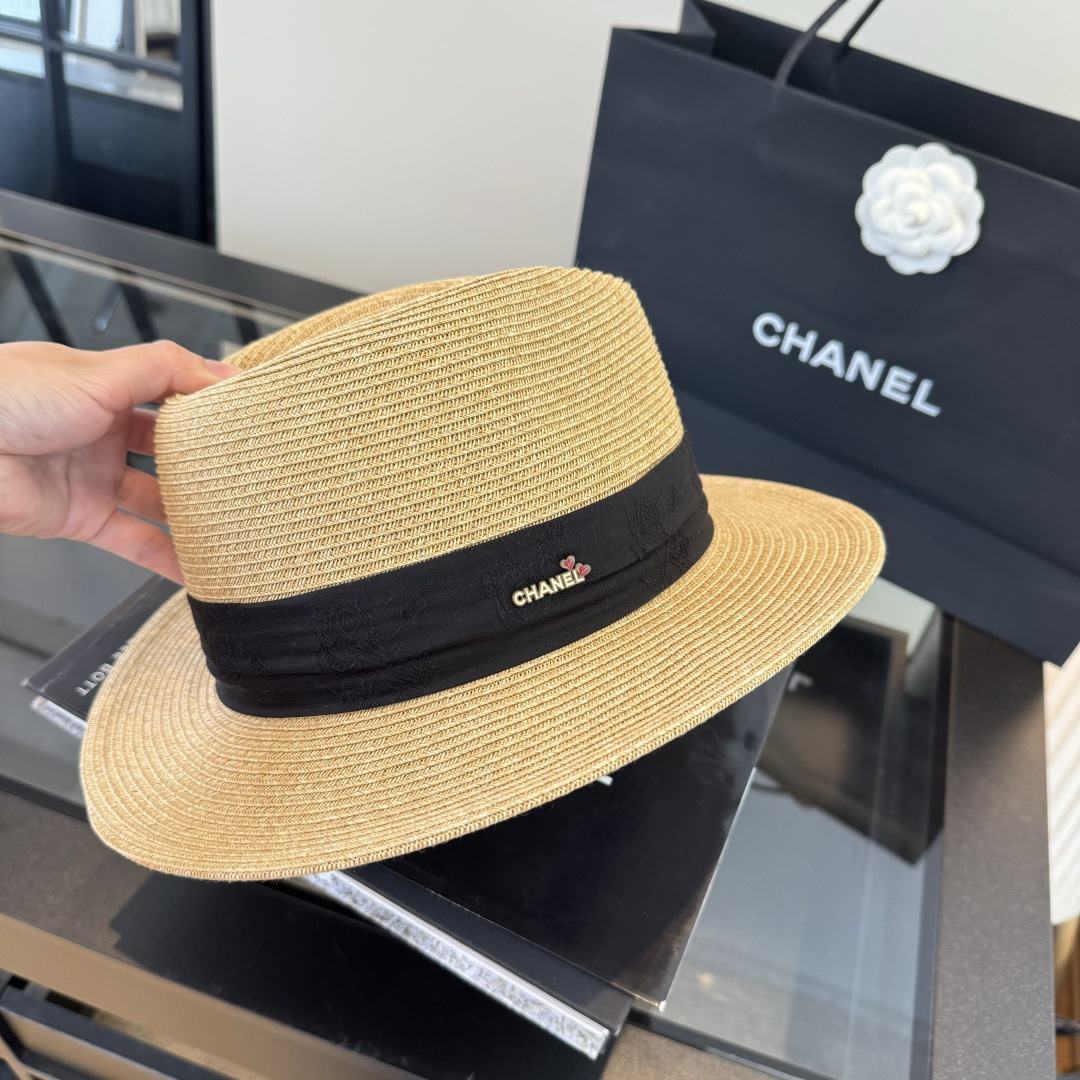Chanel Chanel香奈儿草帽，细草制作，头围57cm