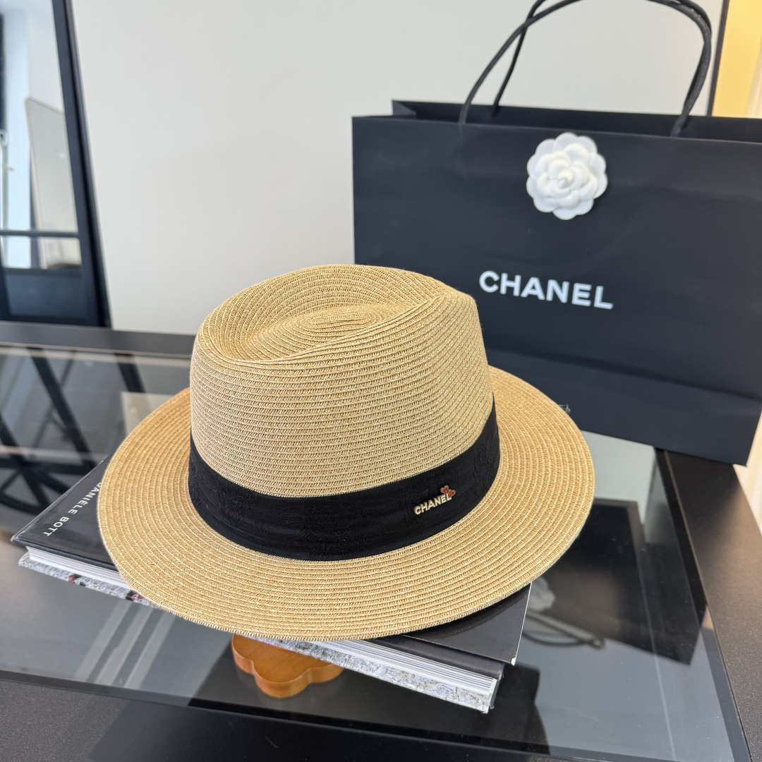 Chanel Chanel香奈儿草帽，细草制作，头围57cm