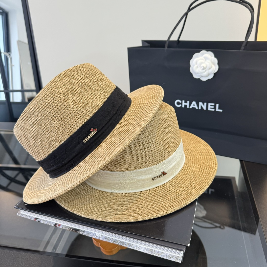 Chanel Chanel香奈儿草帽，细草制作，头围57cm