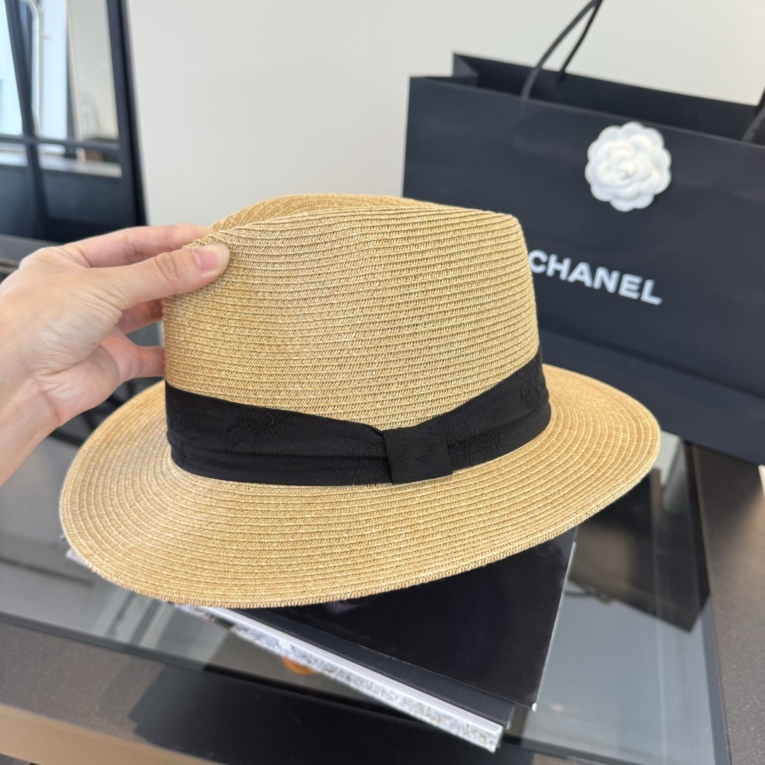 Chanel Chanel香奈儿草帽，细草制作，头围57cm