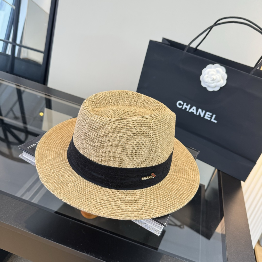 Chanel Chanel香奈儿草帽，细草制作，头围57cm