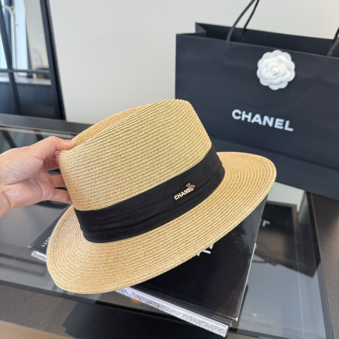 Chanel Chanel香奈儿草帽，细草制作，头围57cm