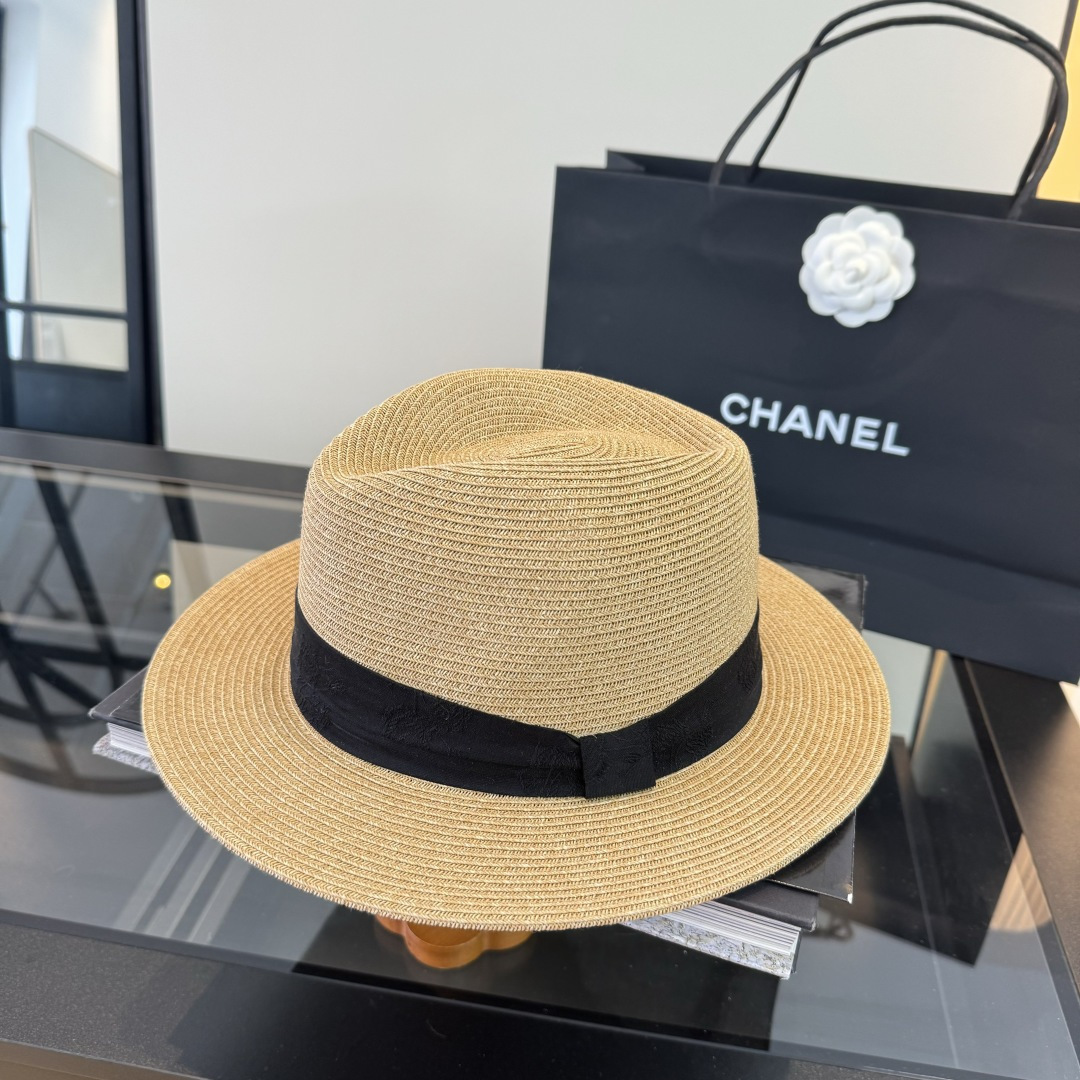 Chanel Chanel香奈儿草帽，细草制作，头围57cm