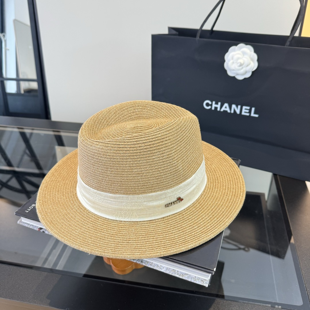 Chanel Chanel香奈儿草帽，细草制作，头围57cm