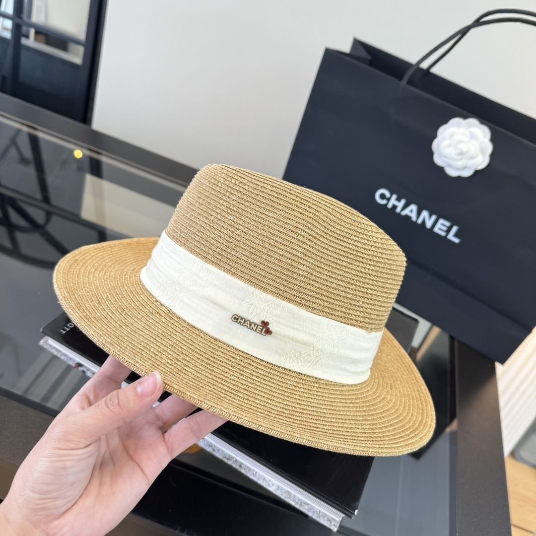 Chanel Chanel香奈儿草帽，细草制作，头围57cm