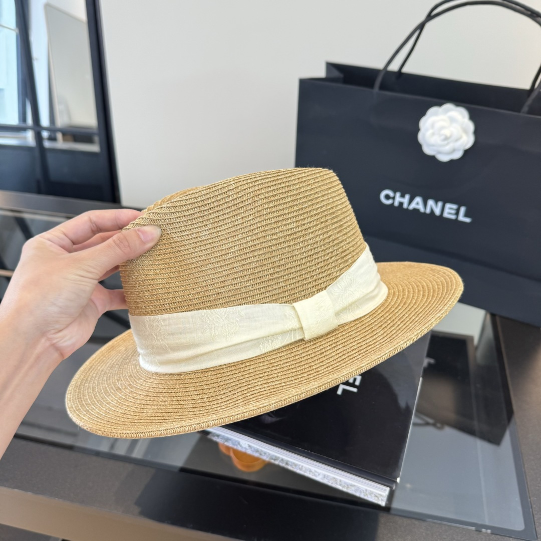 Chanel Chanel香奈儿草帽，细草制作，头围57cm