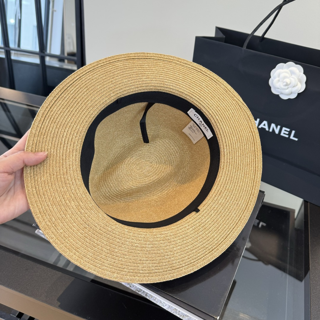 Chanel Chanel香奈儿草帽，细草制作，头围57cm