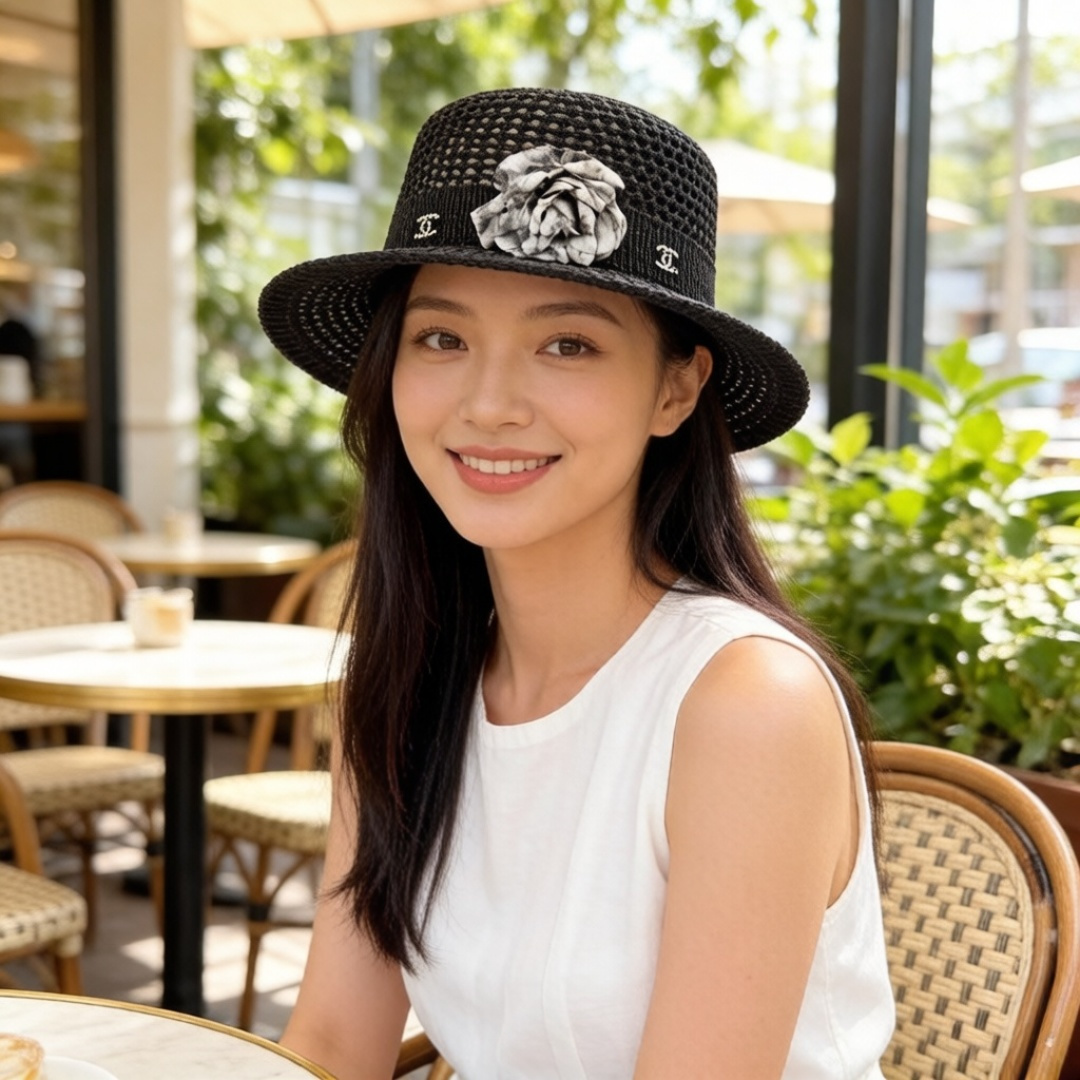 Chanel Chanel香奈儿针织礼帽，头围57cm