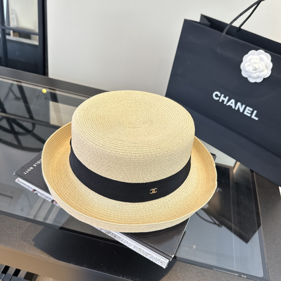 Chanel Chanel香奈儿超细进口纸草小香卷边檐盆帽