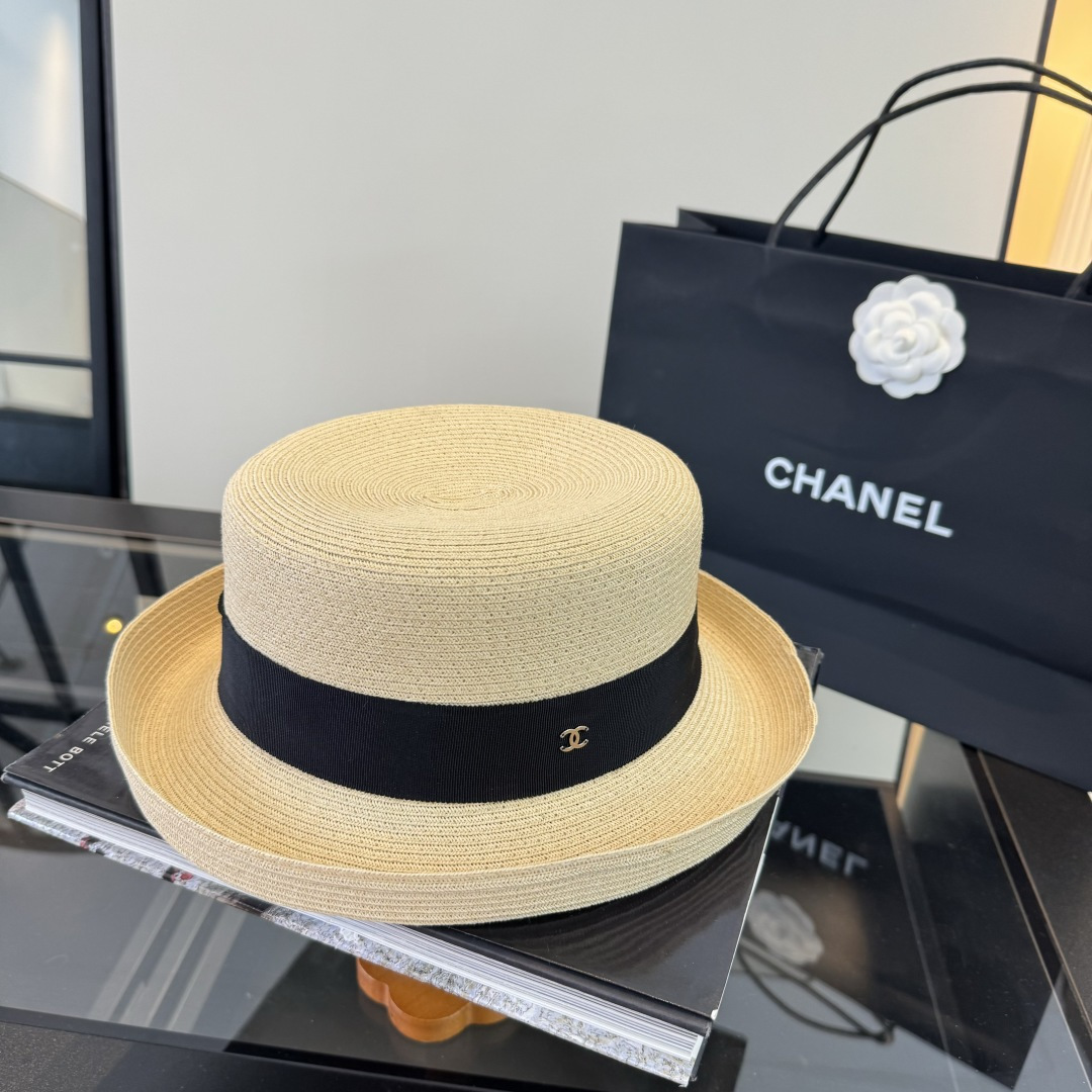 Chanel Chanel香奈儿超细进口纸草小香卷边檐盆帽