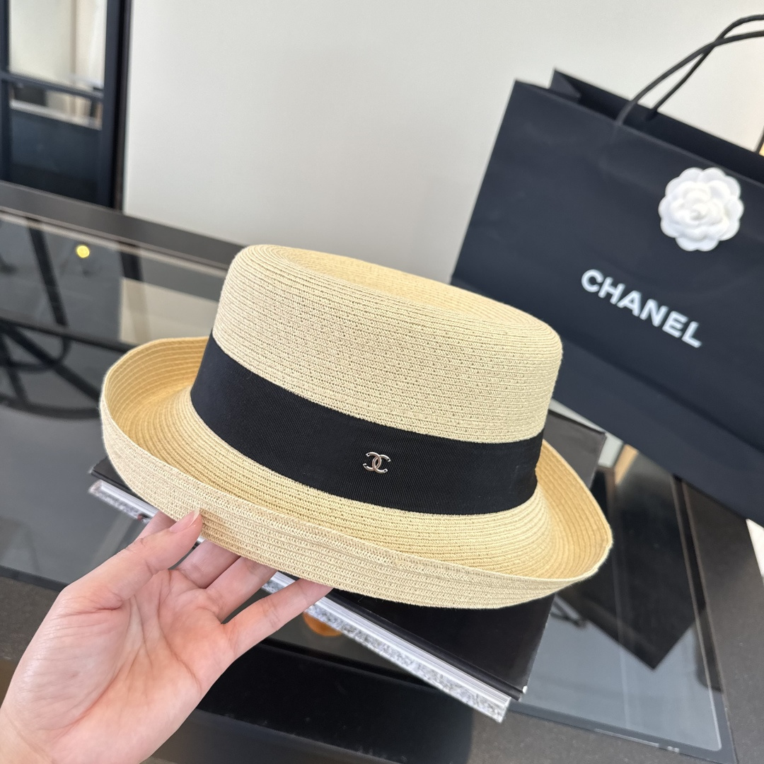 Chanel Chanel香奈儿超细进口纸草小香卷边檐盆帽