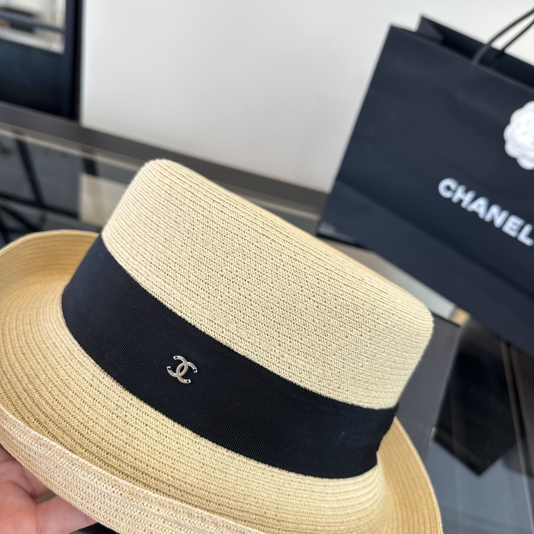 Chanel Chanel香奈儿超细进口纸草小香卷边檐盆帽