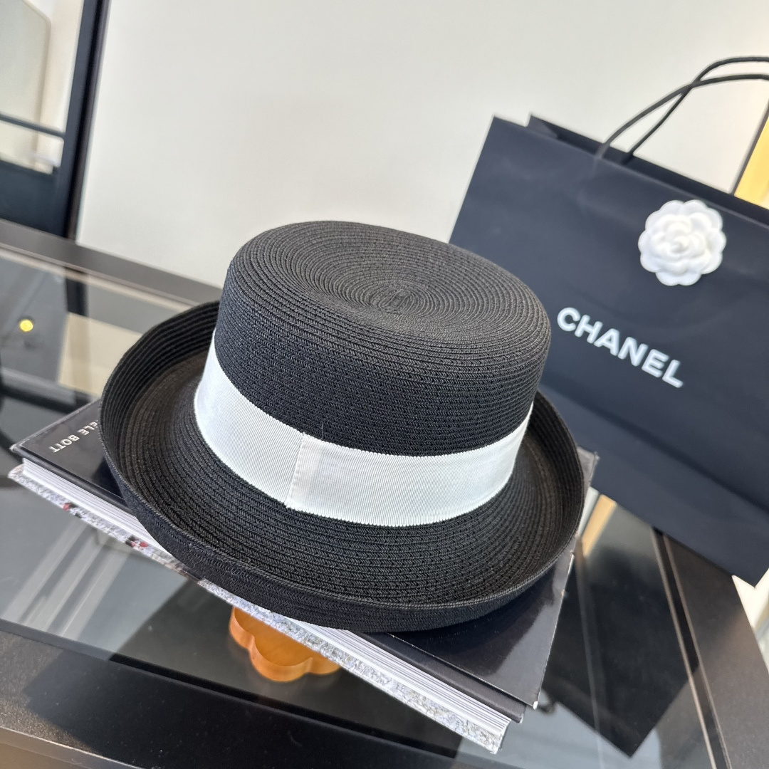 Chanel Chanel香奈儿超细进口纸草小香卷边檐盆帽