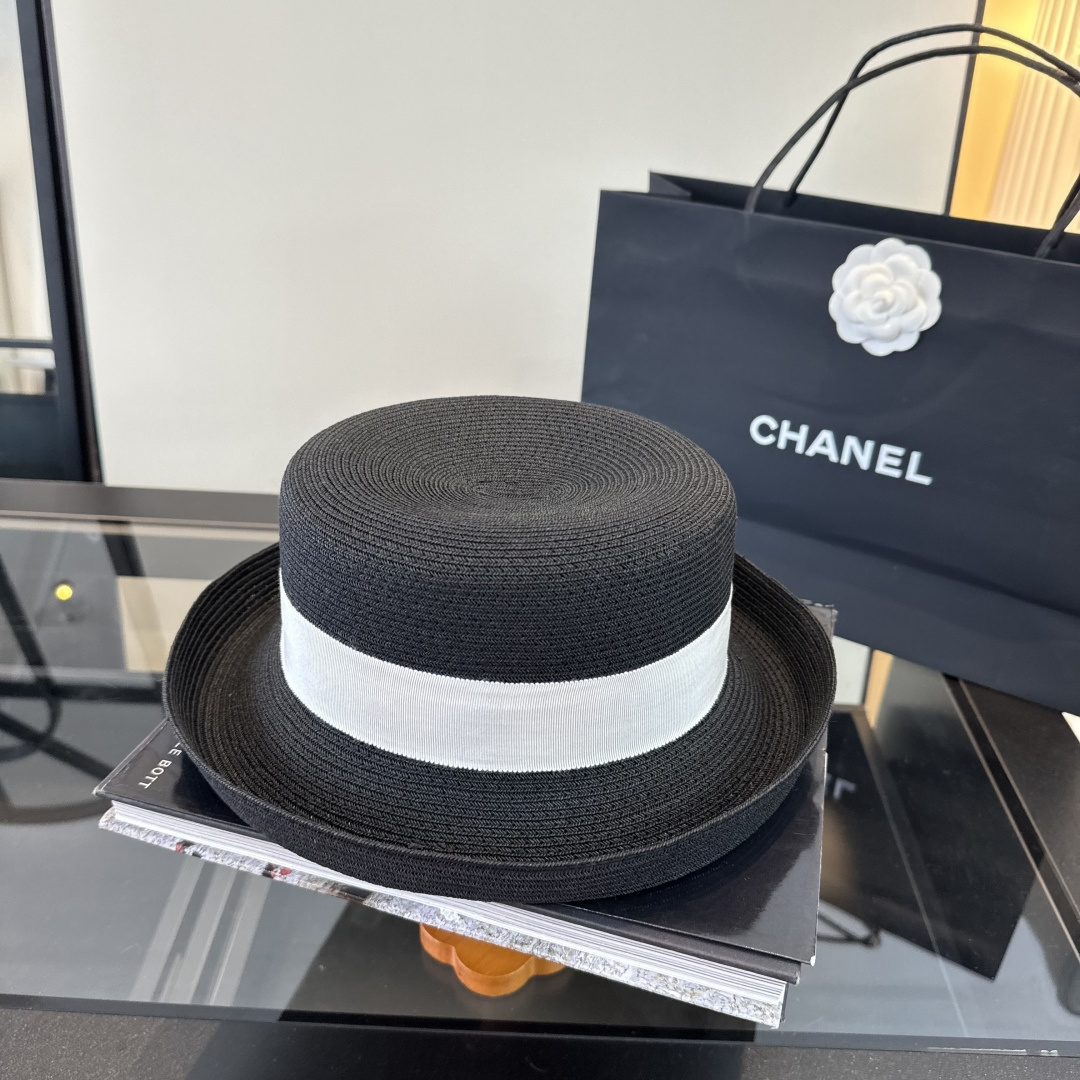 Chanel Chanel香奈儿超细进口纸草小香卷边檐盆帽