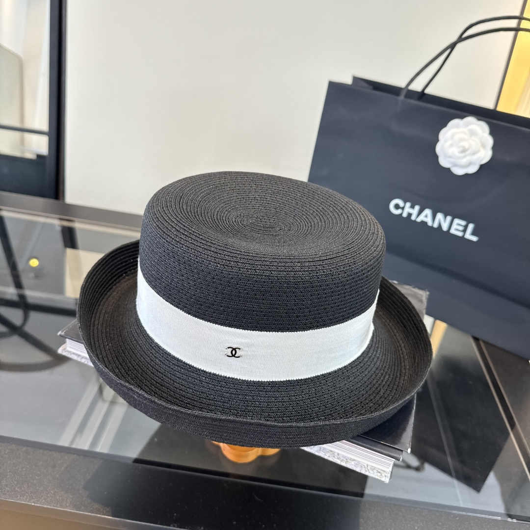 Chanel Chanel香奈儿超细进口纸草小香卷边檐盆帽