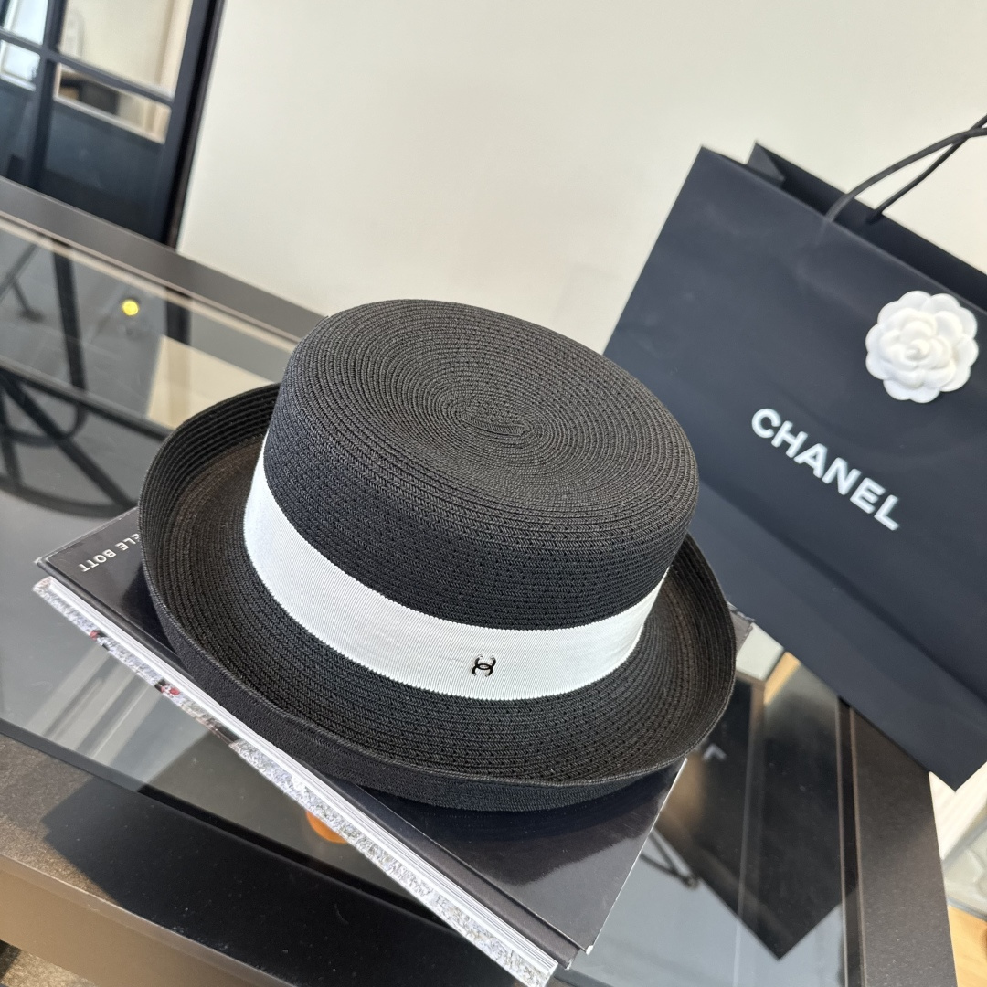Chanel Chanel香奈儿超细进口纸草小香卷边檐盆帽