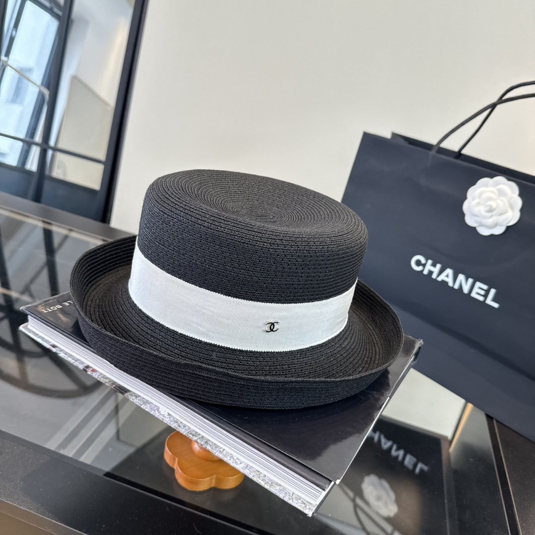 Chanel Chanel香奈儿超细进口纸草小香卷边檐盆帽