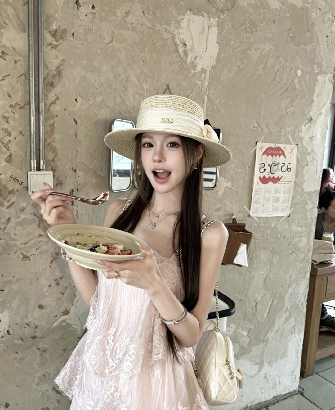 Dior Dior迪奥平顶礼帽，头围57cm