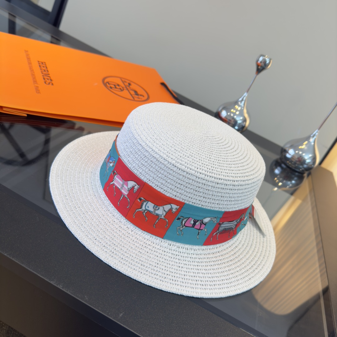 Hermès 爱马仕HERMES新款平顶礼帽，头围57cm