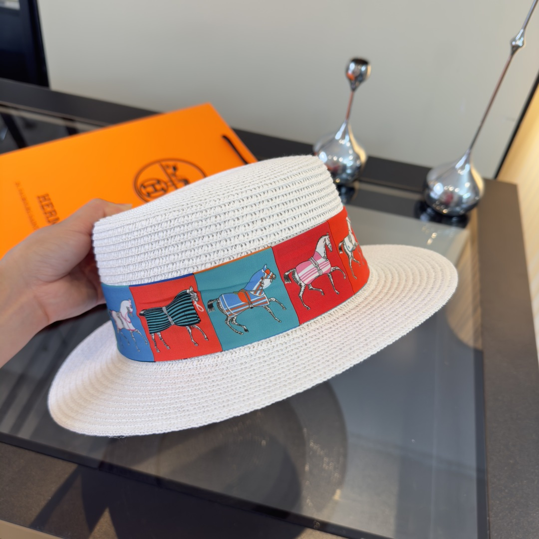 Hermès 爱马仕HERMES新款平顶礼帽，头围57cm