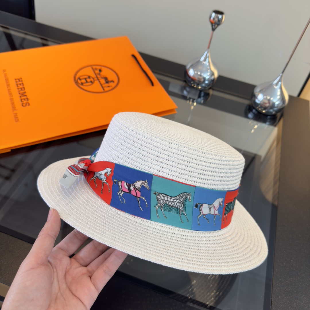 Hermès 爱马仕HERMES新款平顶礼帽，头围57cm