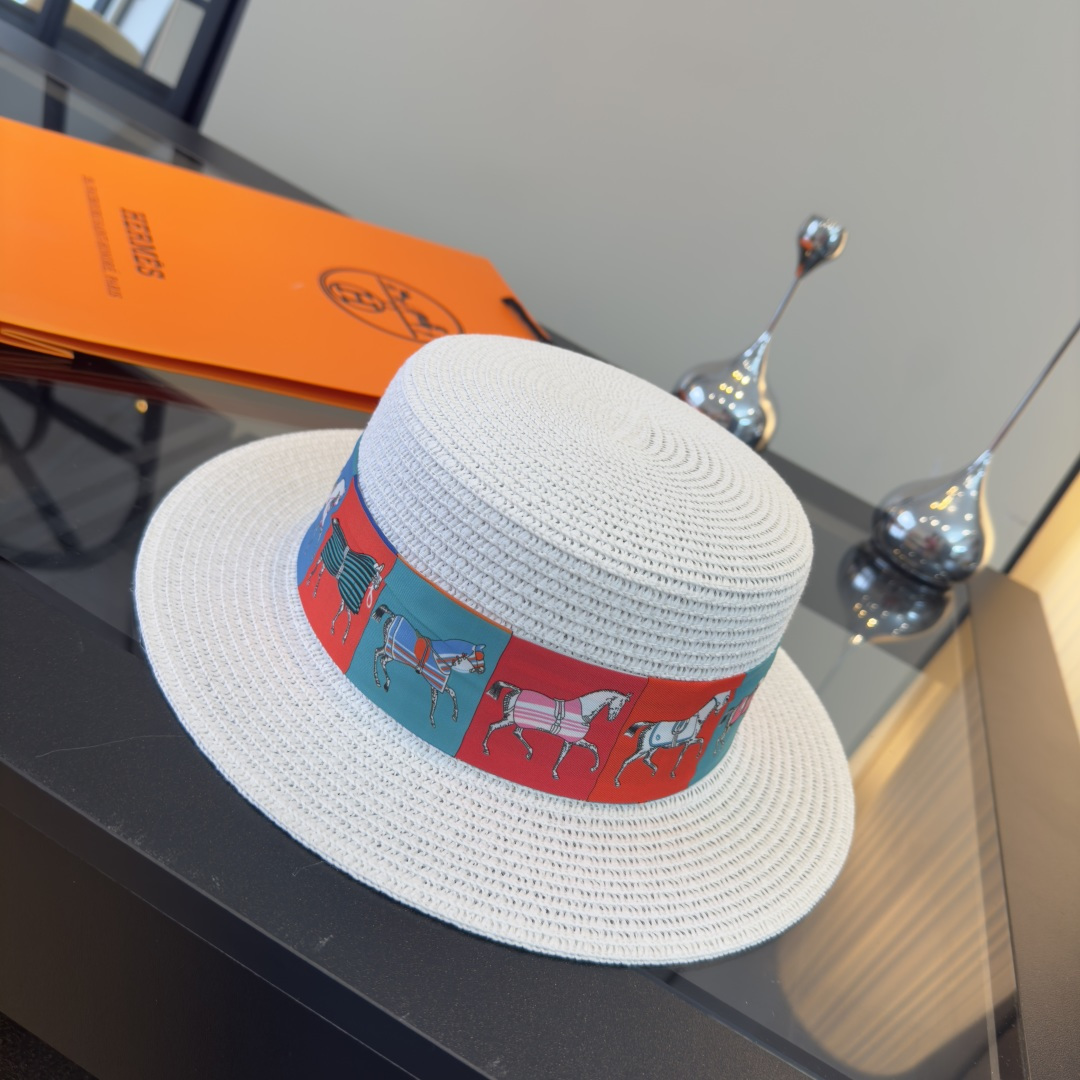 Hermès 爱马仕HERMES新款平顶礼帽，头围57cm