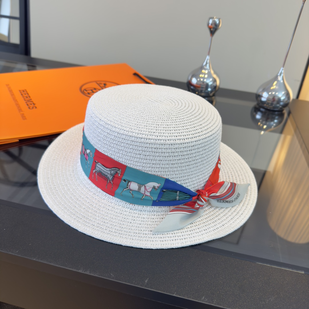 Hermès 爱马仕HERMES新款平顶礼帽，头围57cm