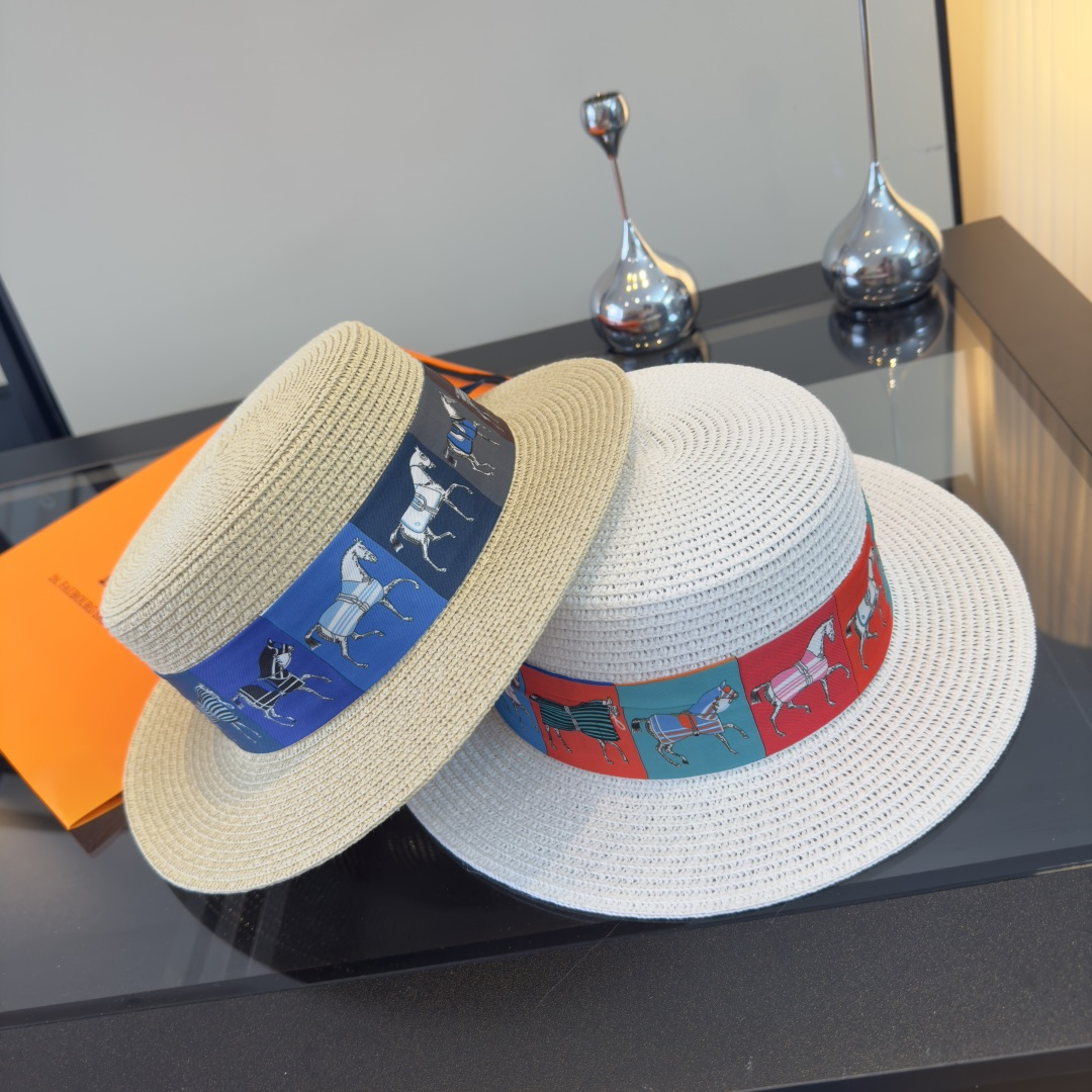 Hermès 爱马仕HERMES新款平顶礼帽，头围57cm