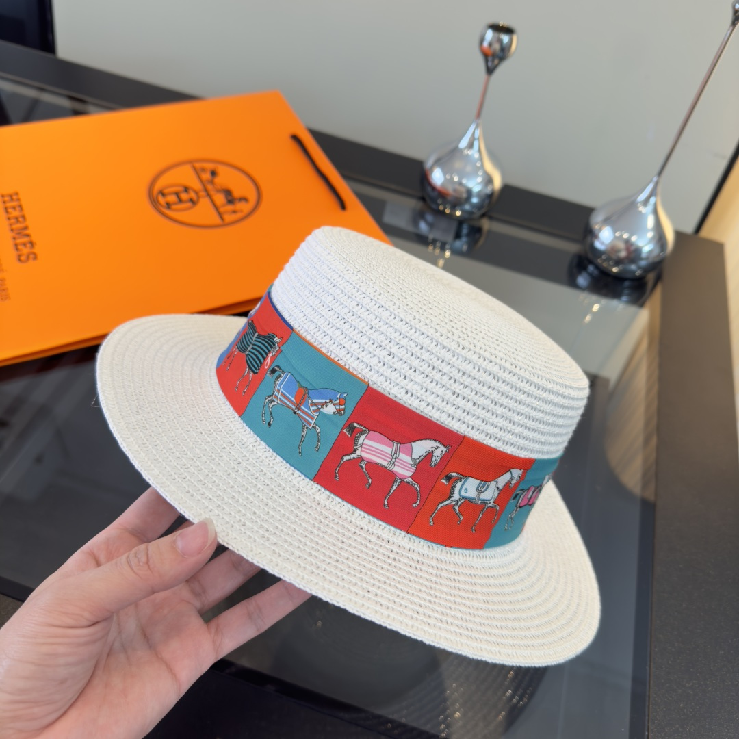Hermès 爱马仕HERMES新款平顶礼帽，头围57cm