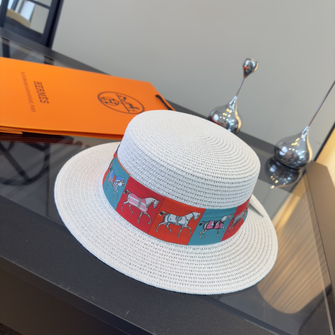 Hermès 爱马仕HERMES新款平顶礼帽，头围57cm