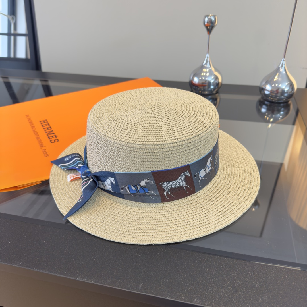 Hermès 爱马仕HERMES新款平顶礼帽，头围57cm