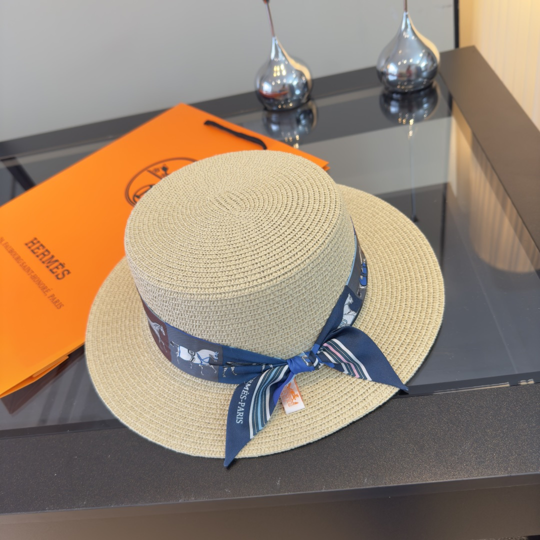 Hermès 爱马仕HERMES新款平顶礼帽，头围57cm