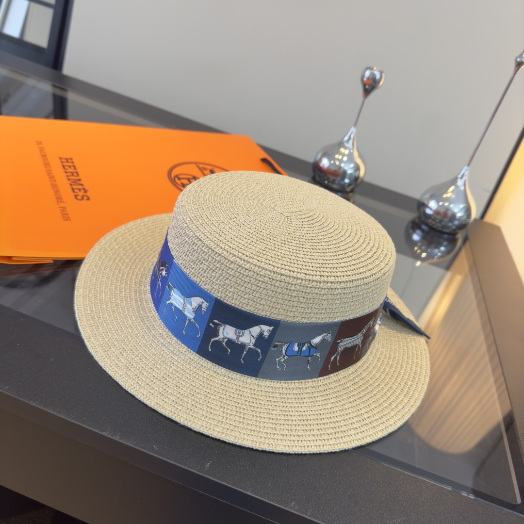 Hermès 爱马仕HERMES新款平顶礼帽，头围57cm