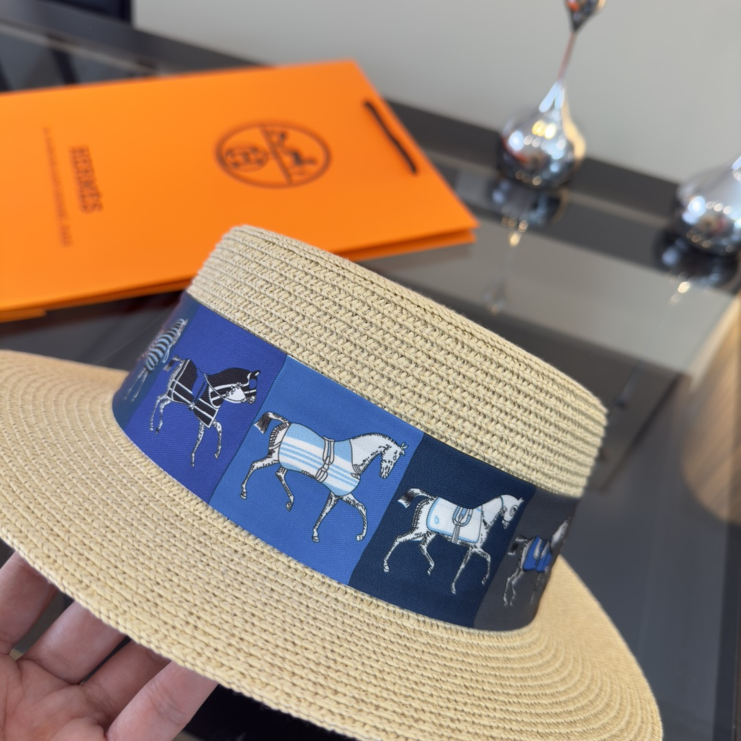 Hermès 爱马仕HERMES新款平顶礼帽，头围57cm