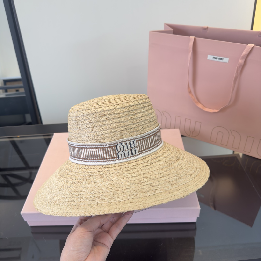 Miu Miu miumiu缪缪2026 新款拉菲草帽，头围57cm