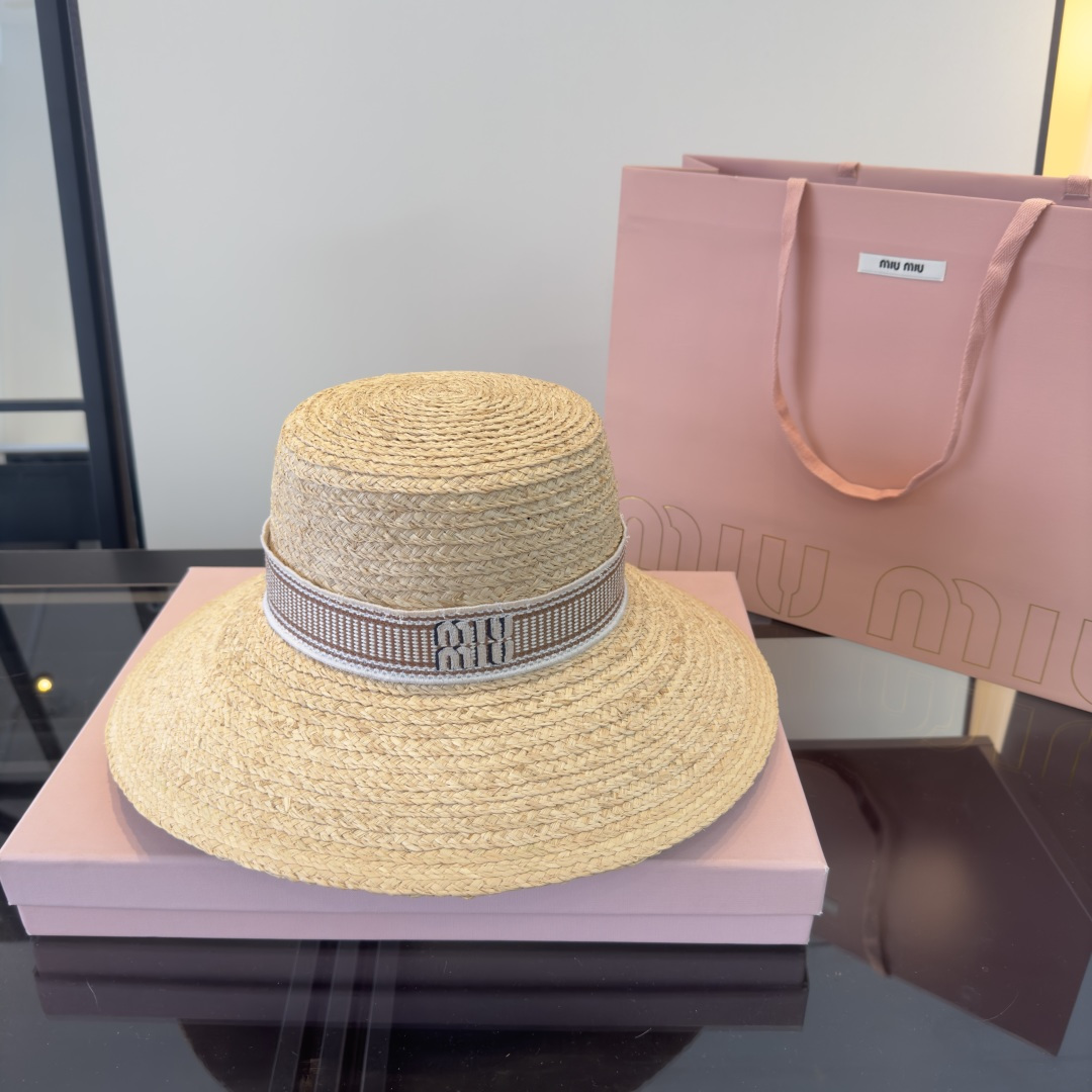 Miu Miu miumiu缪缪2026 新款拉菲草帽，头围57cm
