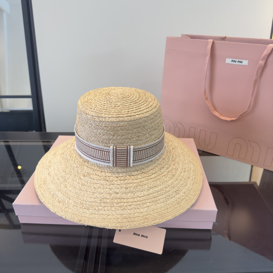 Miu Miu miumiu缪缪2026 新款拉菲草帽，头围57cm