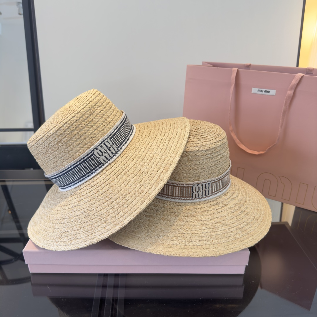 Miu Miu miumiu缪缪2026 新款拉菲草帽，头围57cm