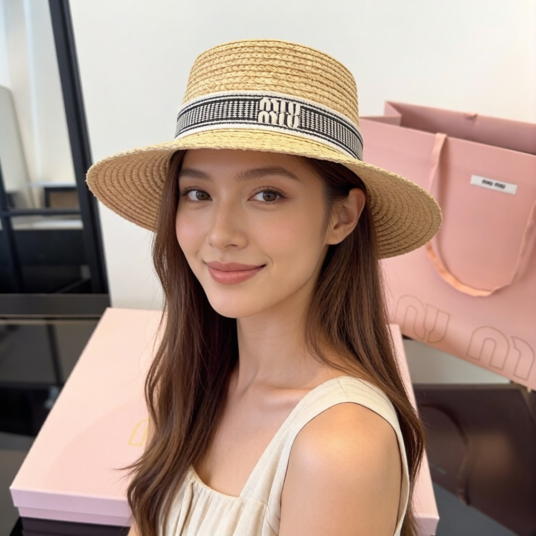 Miu Miu miumiu缪缪2026 新款拉菲草帽，头围57cm